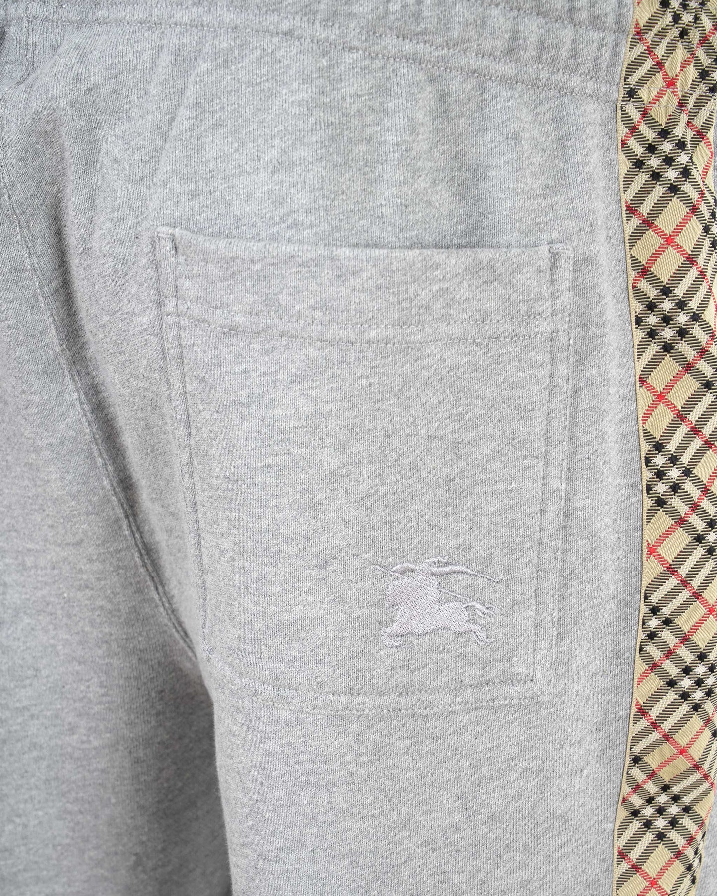 Check Trim Cotton Track Pants