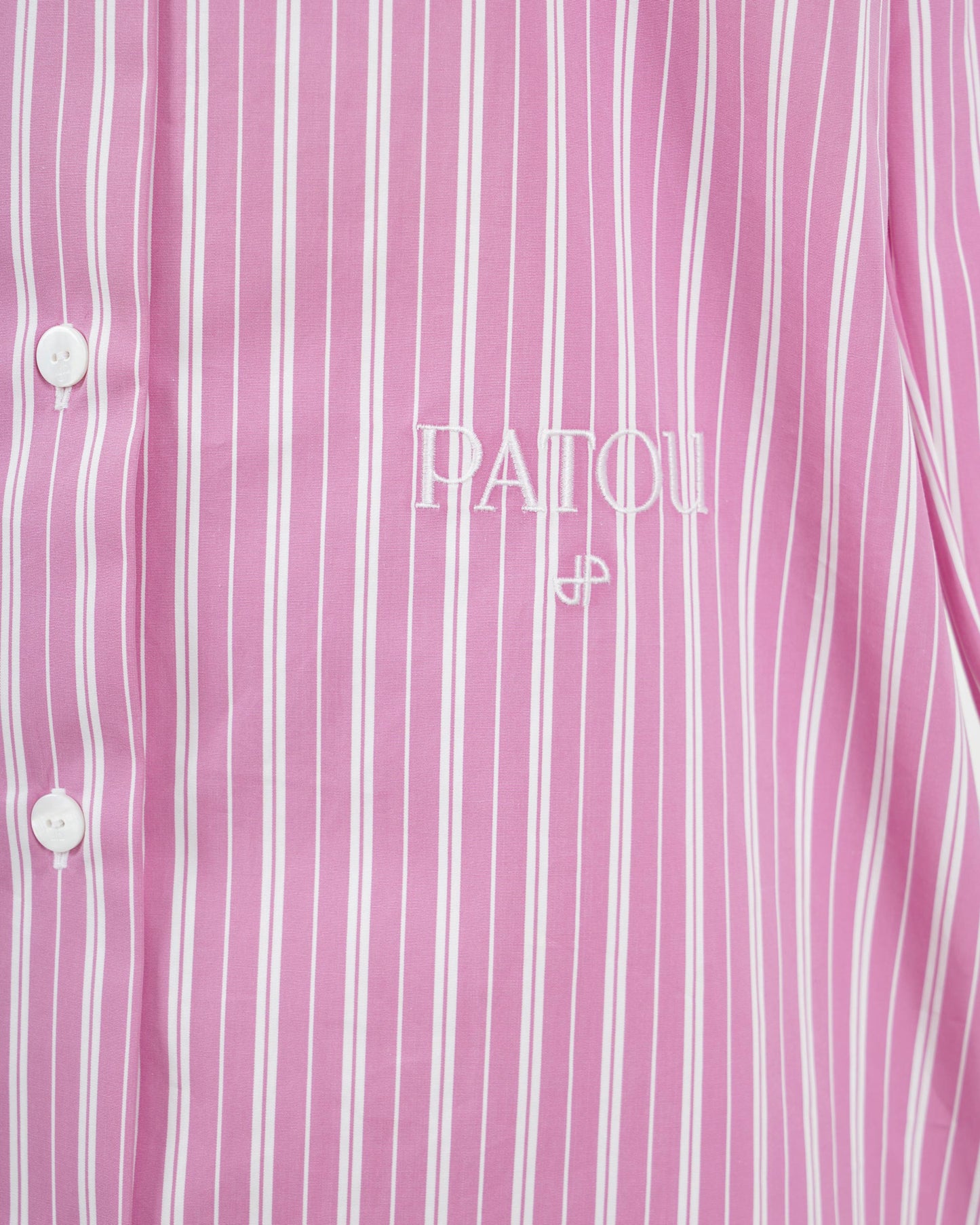 STRIPED SHIRT DRESS IN PINK