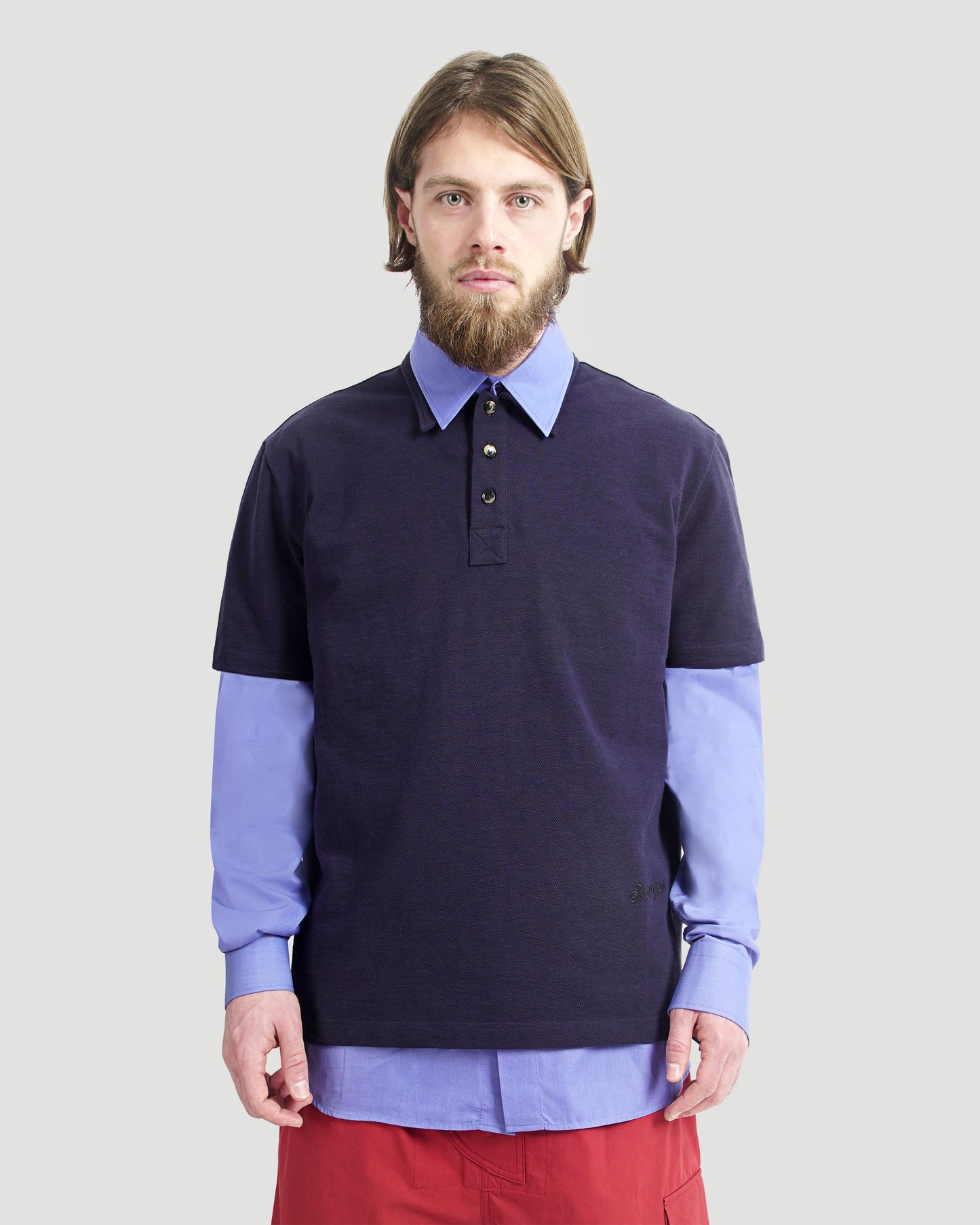 Cotton Polo Shirt in Navy
