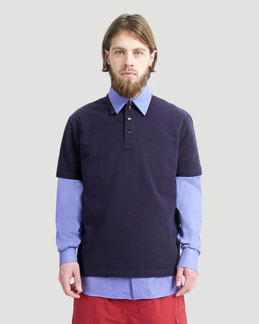 Cotton Polo Shirt in Navy