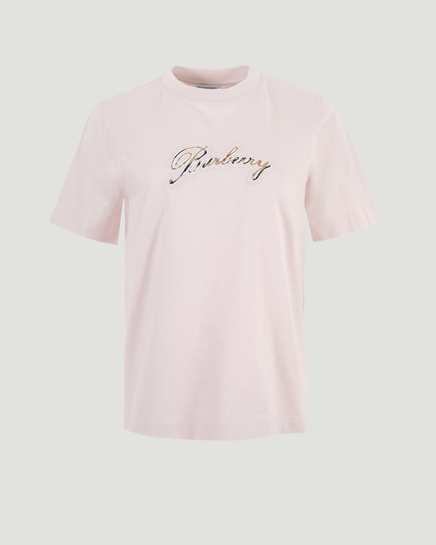 Check Cursive Logo Cotton T-Shirt