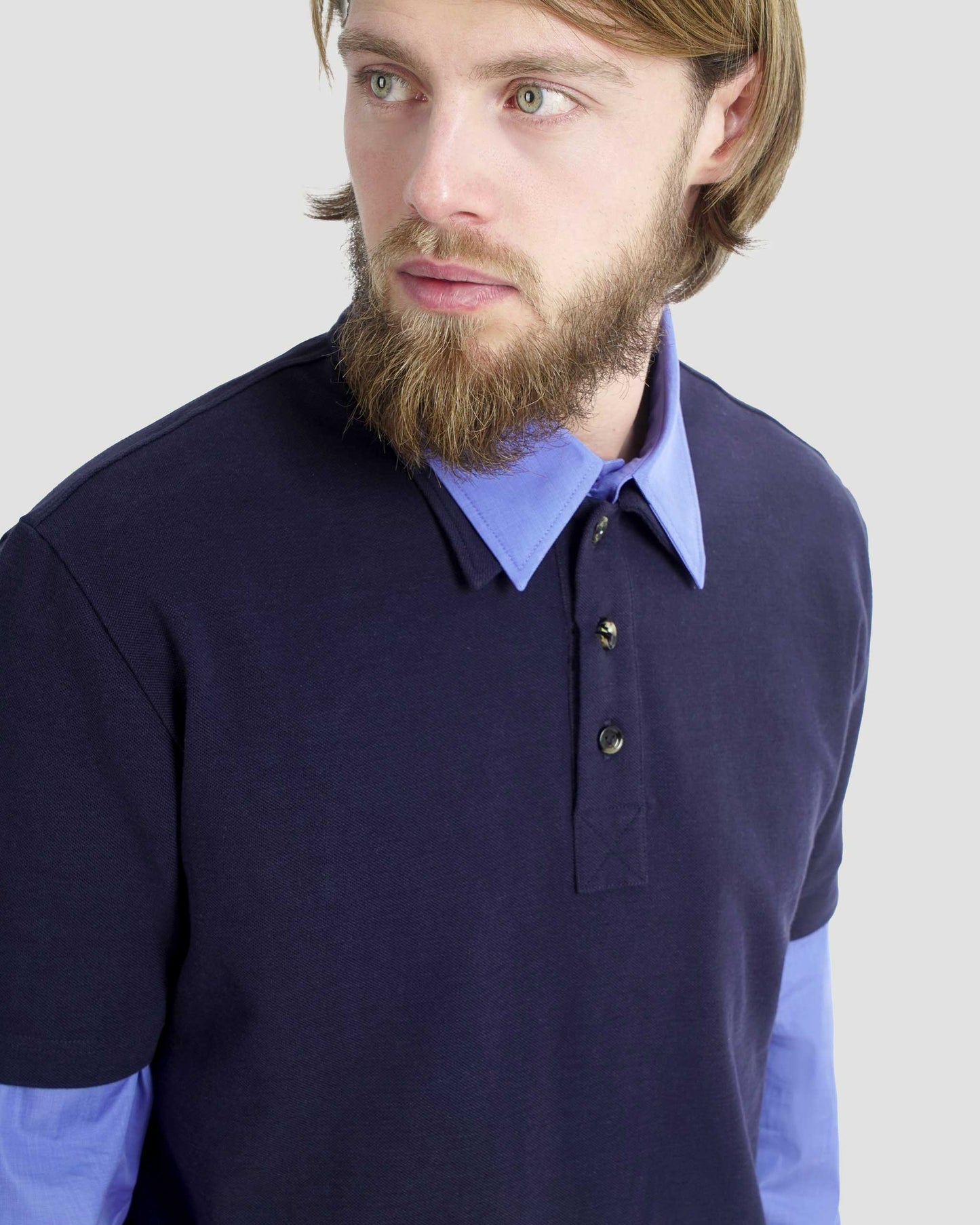Cotton Polo Shirt in Navy