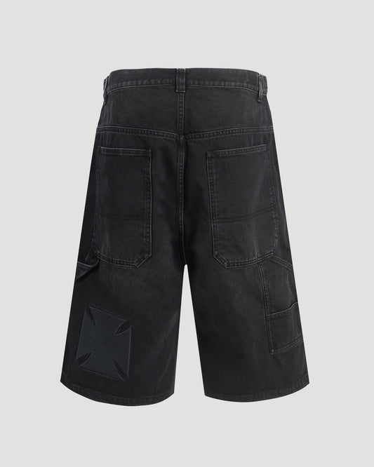 Biker Cross Hip-Hop Denim Shorts