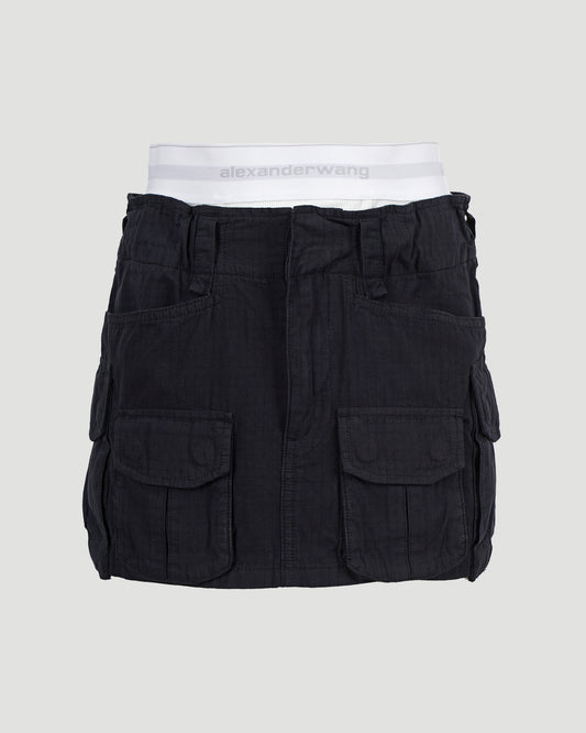 Logo-Waistband Mini Skirt