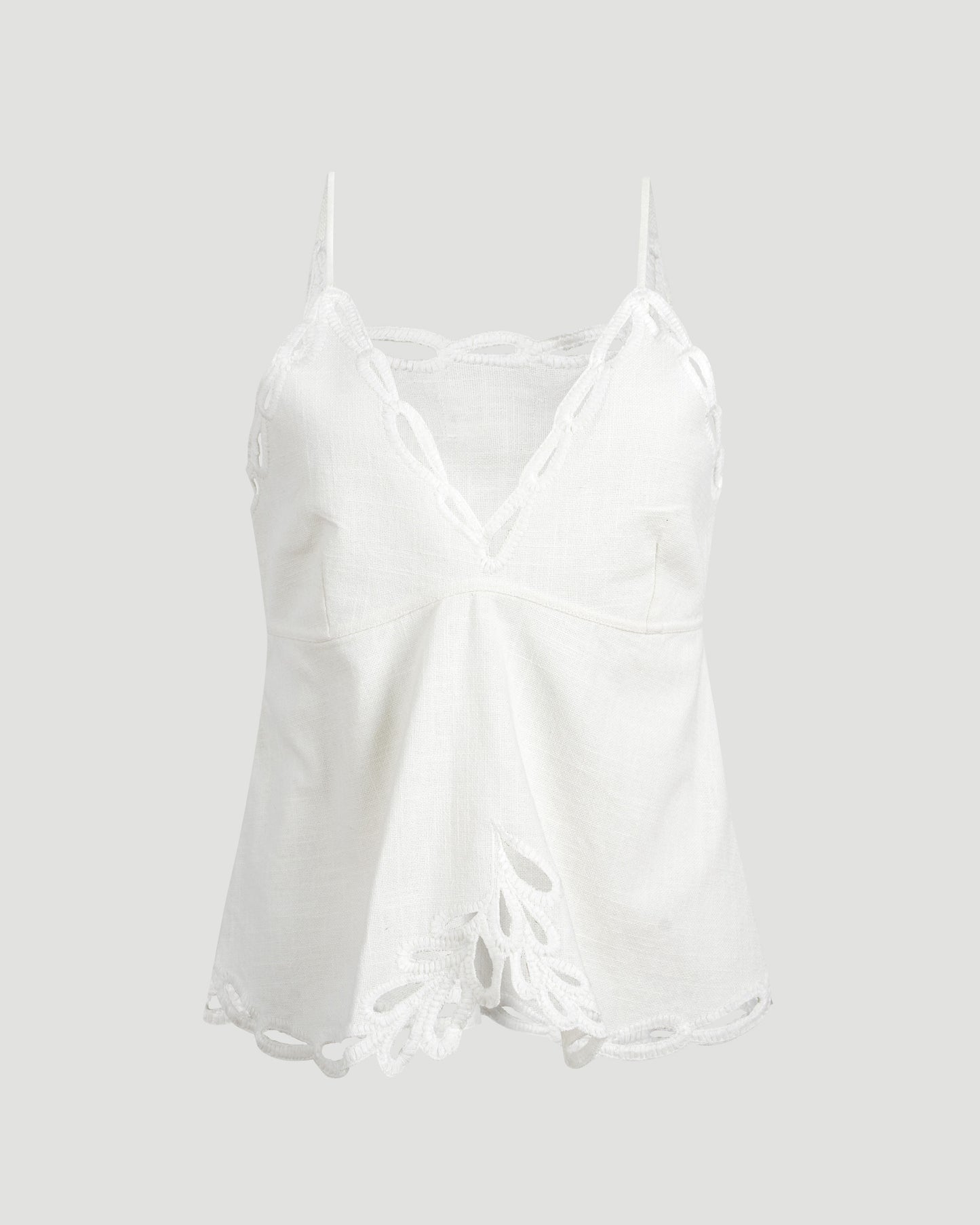 Embroidered Tank Top in White