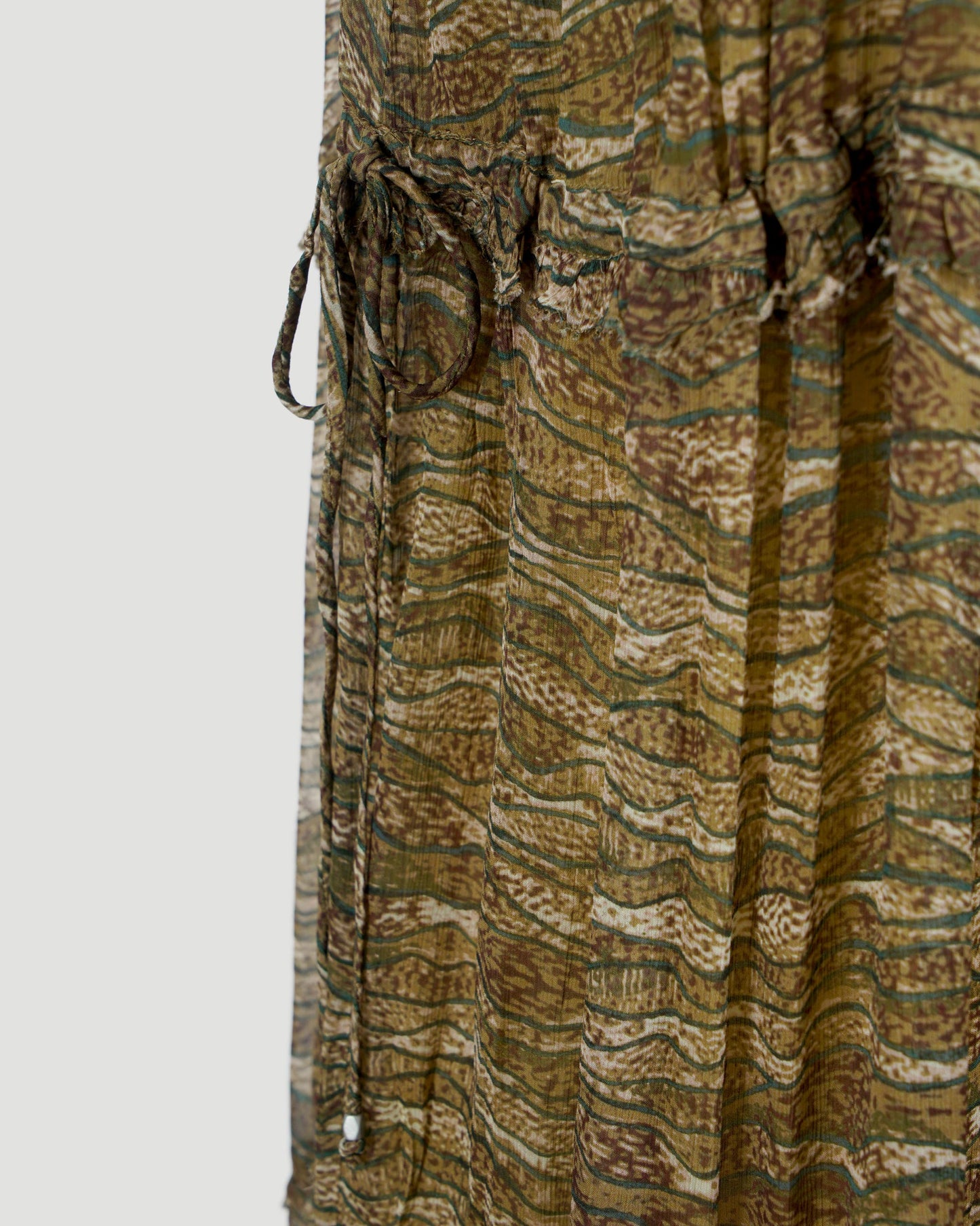 Chiffon Midi Dress in Khaki