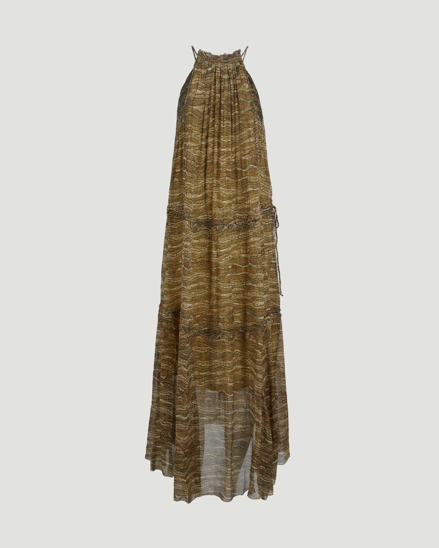 Chiffon Midi Dress in Khaki