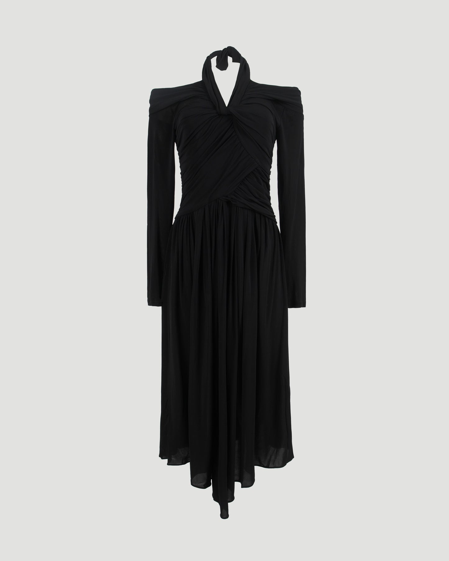 Draped Jersey Dress in Black
