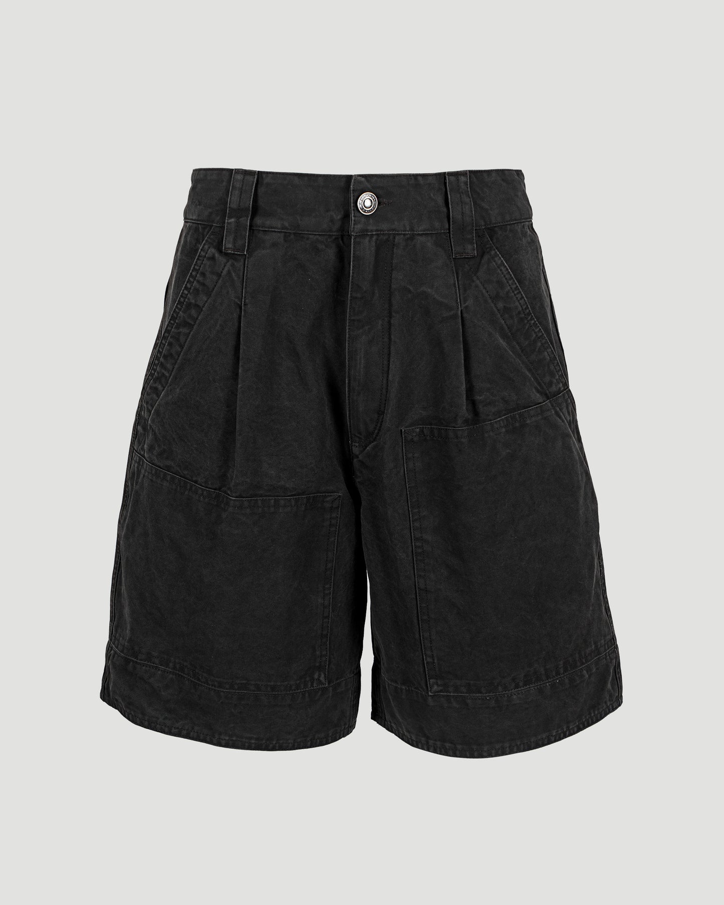 Baggy Cargo Shorts in Faded Black
