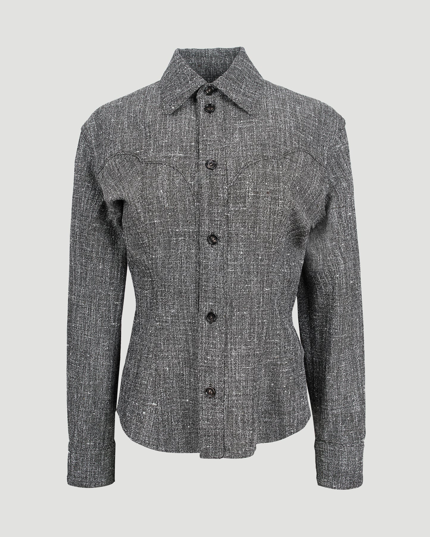 Melange Viscose And Silk Shirt