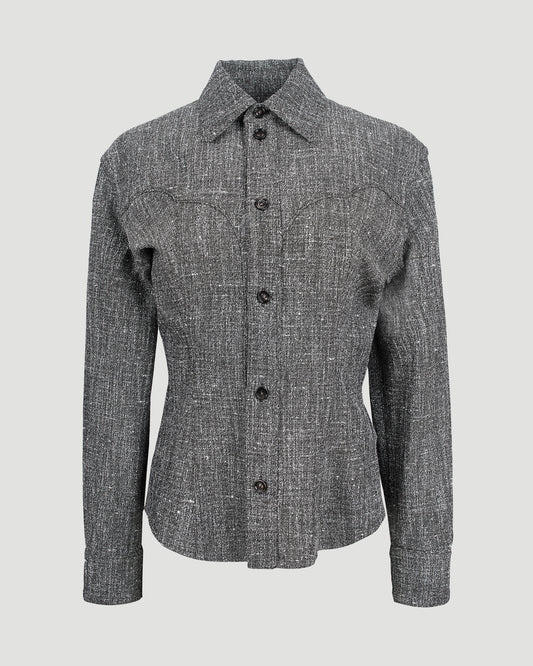 Melange Viscose And Silk Shirt