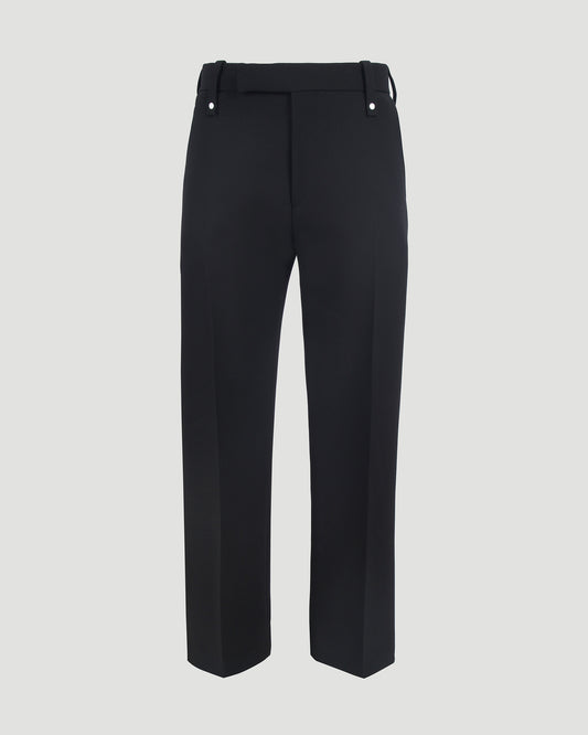 Straight-leg wool trousers