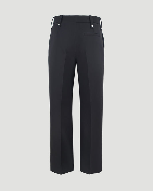 Straight-leg wool trousers