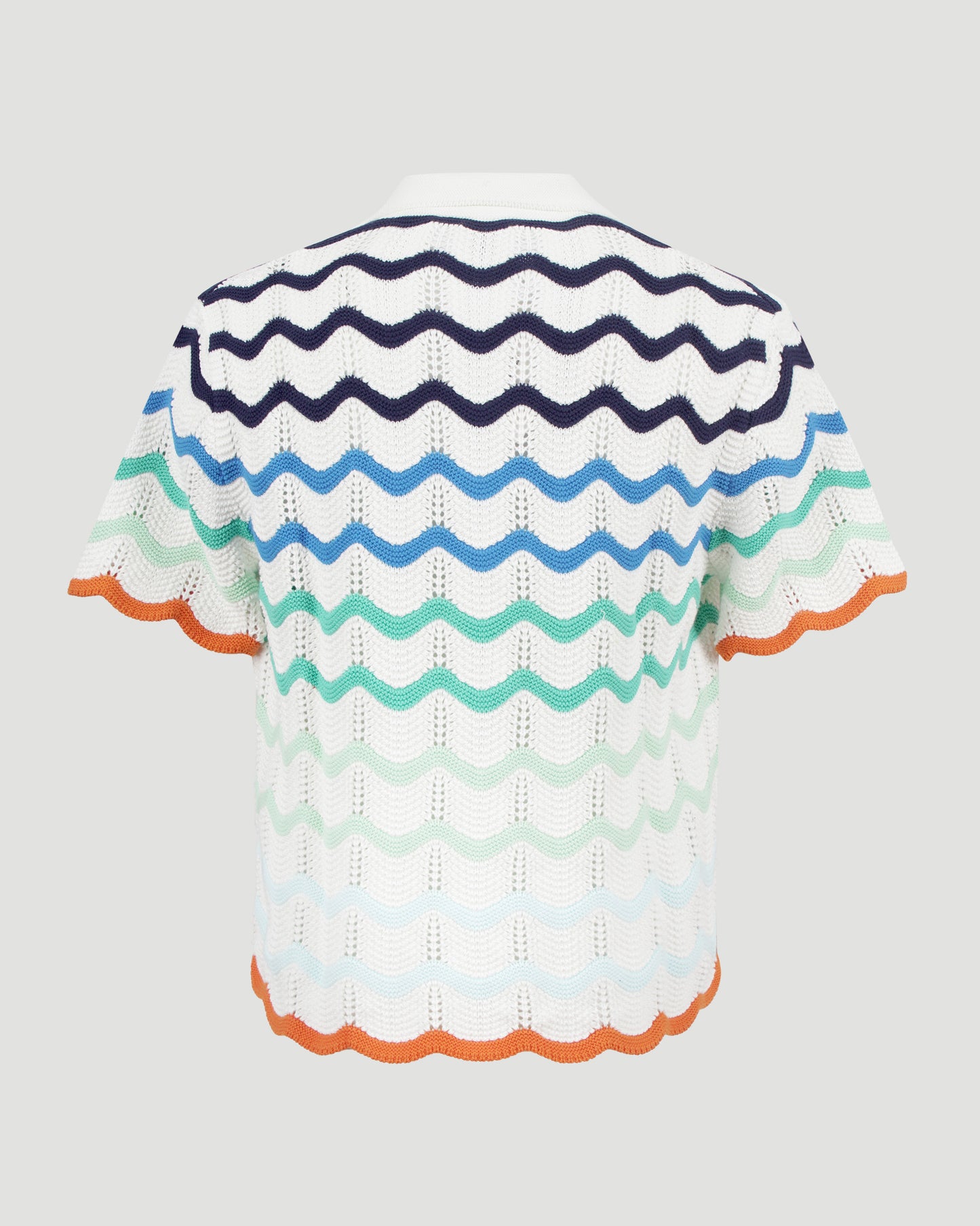 Gradient Wave Crochet Shirt