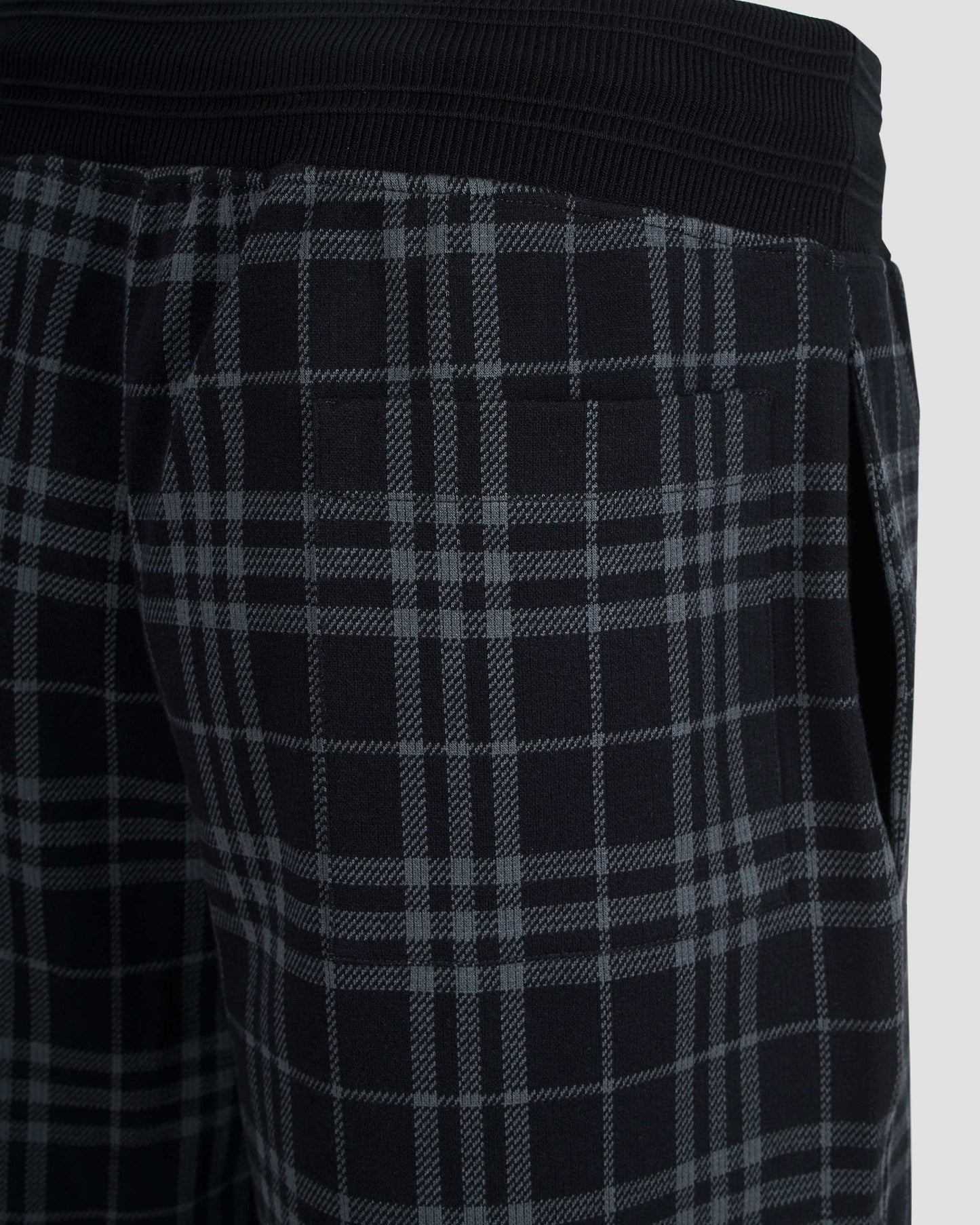 Check Stretch Cotton Blend Shorts in Ink