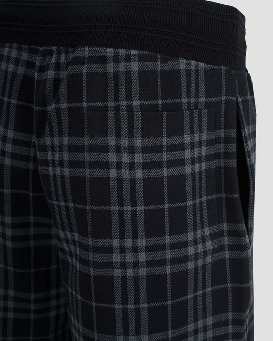 Check Stretch Cotton Blend Shorts in Ink