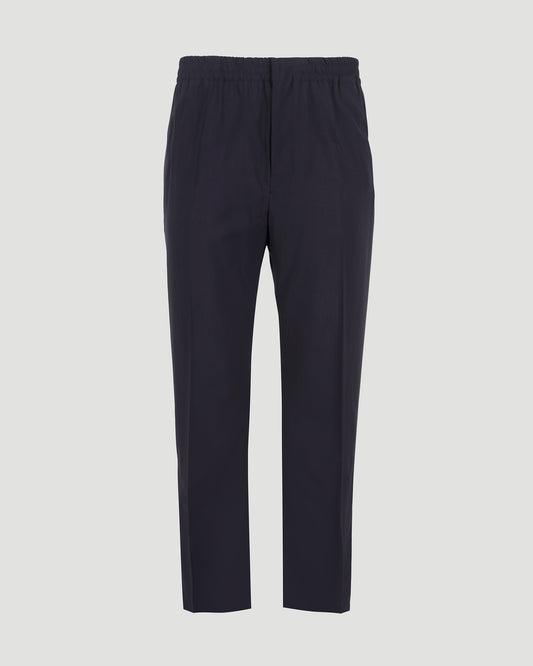 Fine Wool Trousers in Midnight Blue