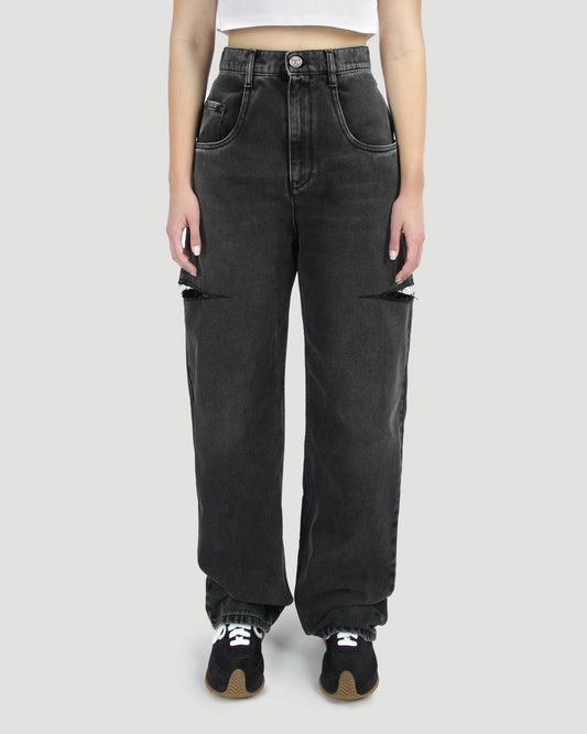 Cut-Out Jeans in Black