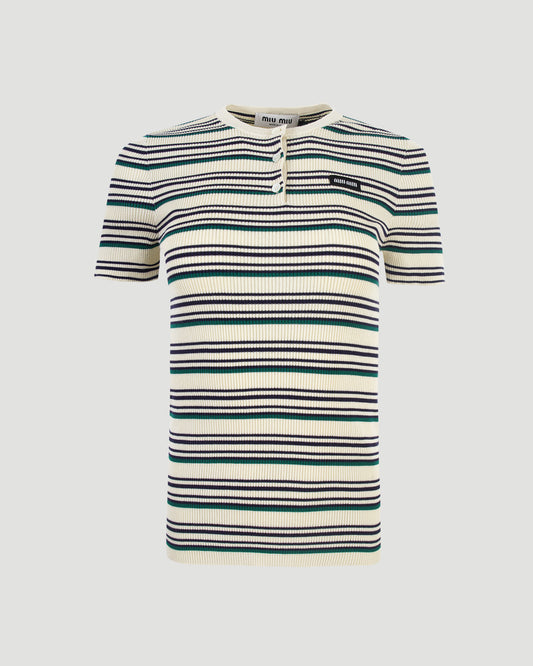 Striped Serafino T-shirt