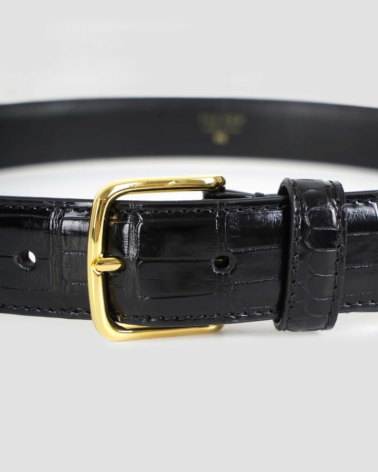 Belt in Crocodile-Embossed Leather