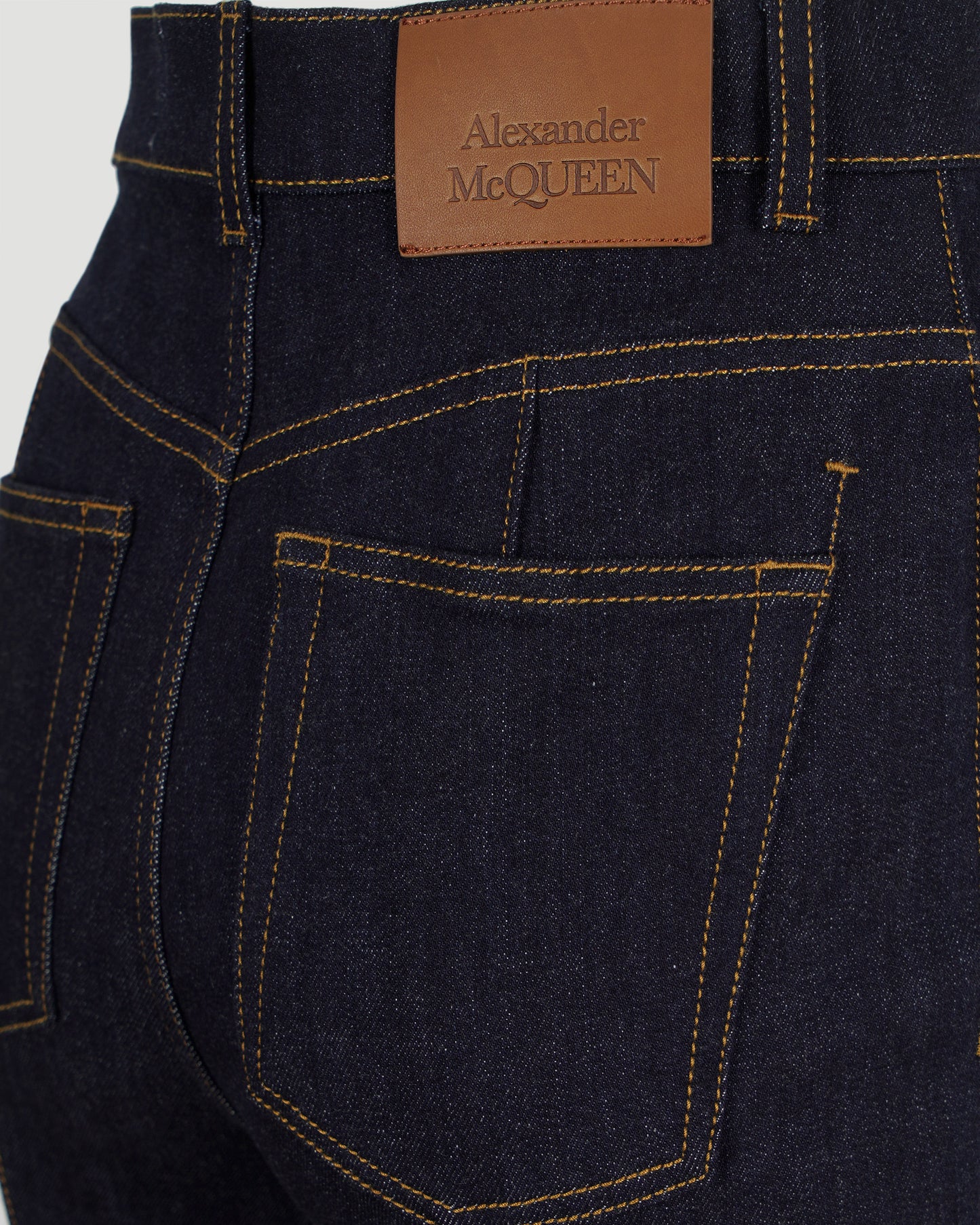 High-Waisted Straight Leg Jeans in Dark Denim