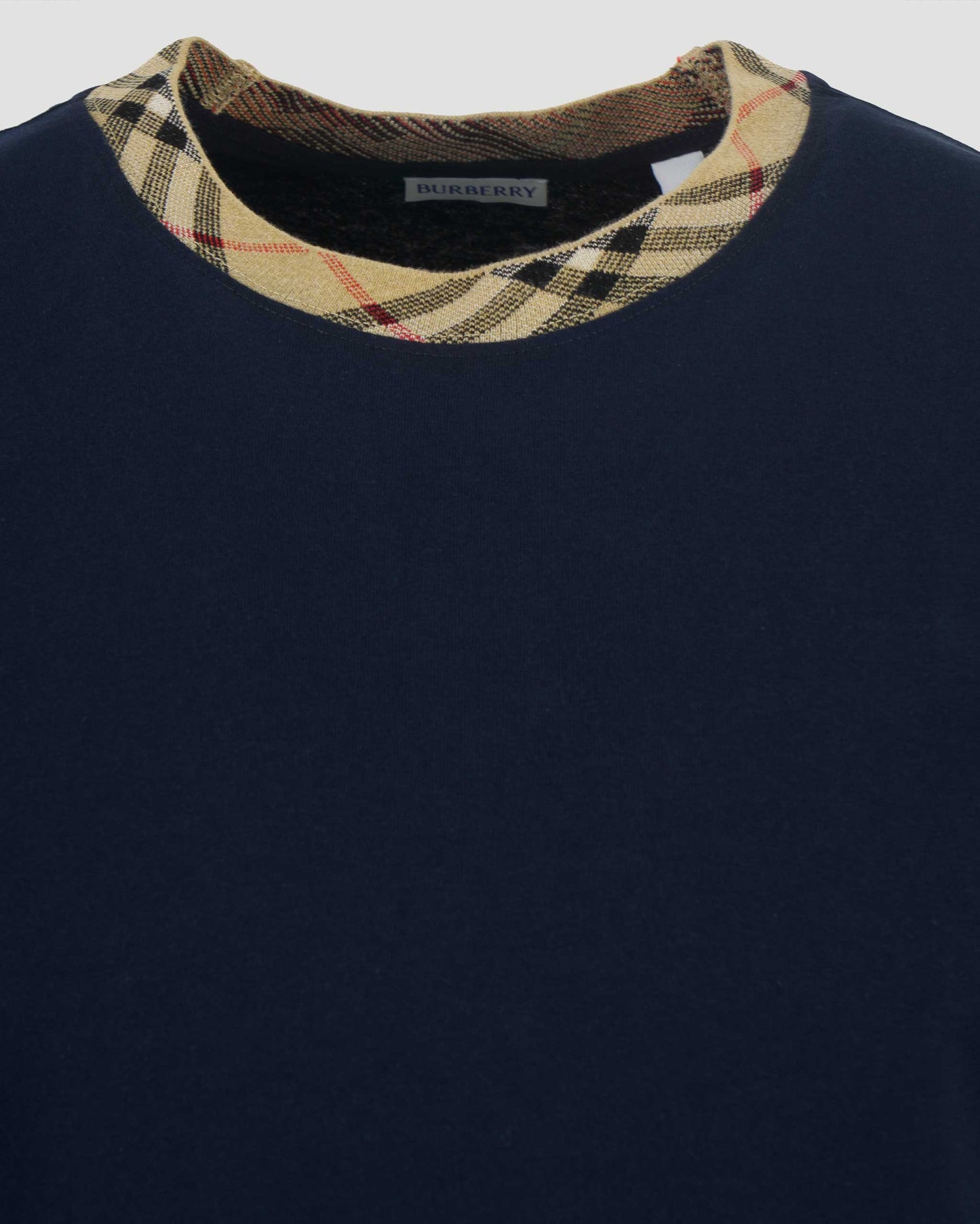 Check Trim Cotton T-shirt