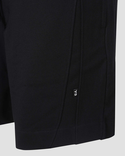 French Terry Cutline Shorts in Black