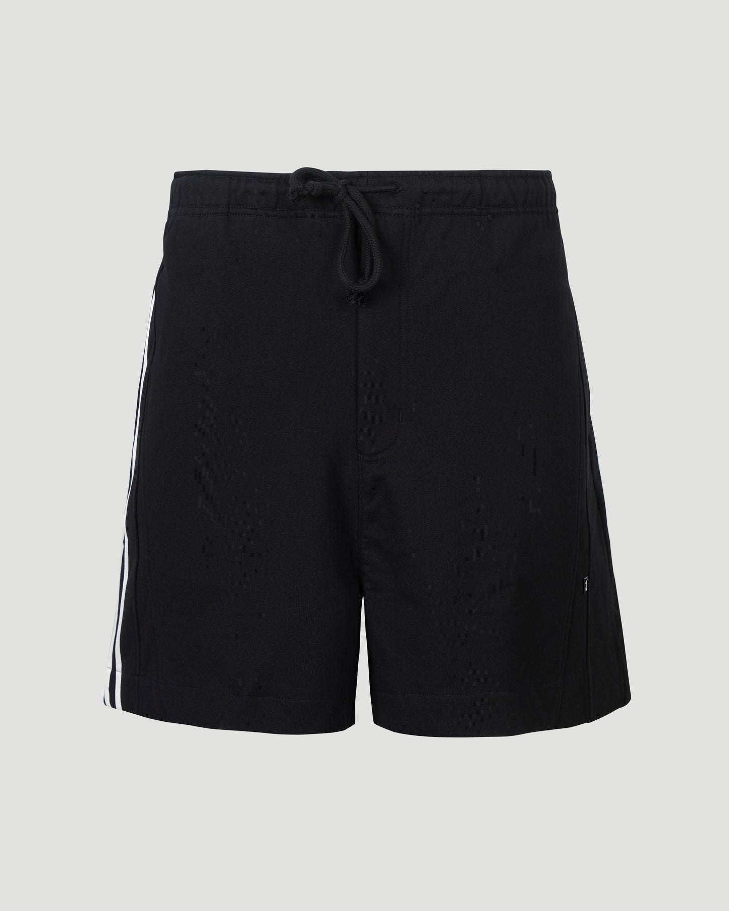 French Terry Cutline Shorts in Black