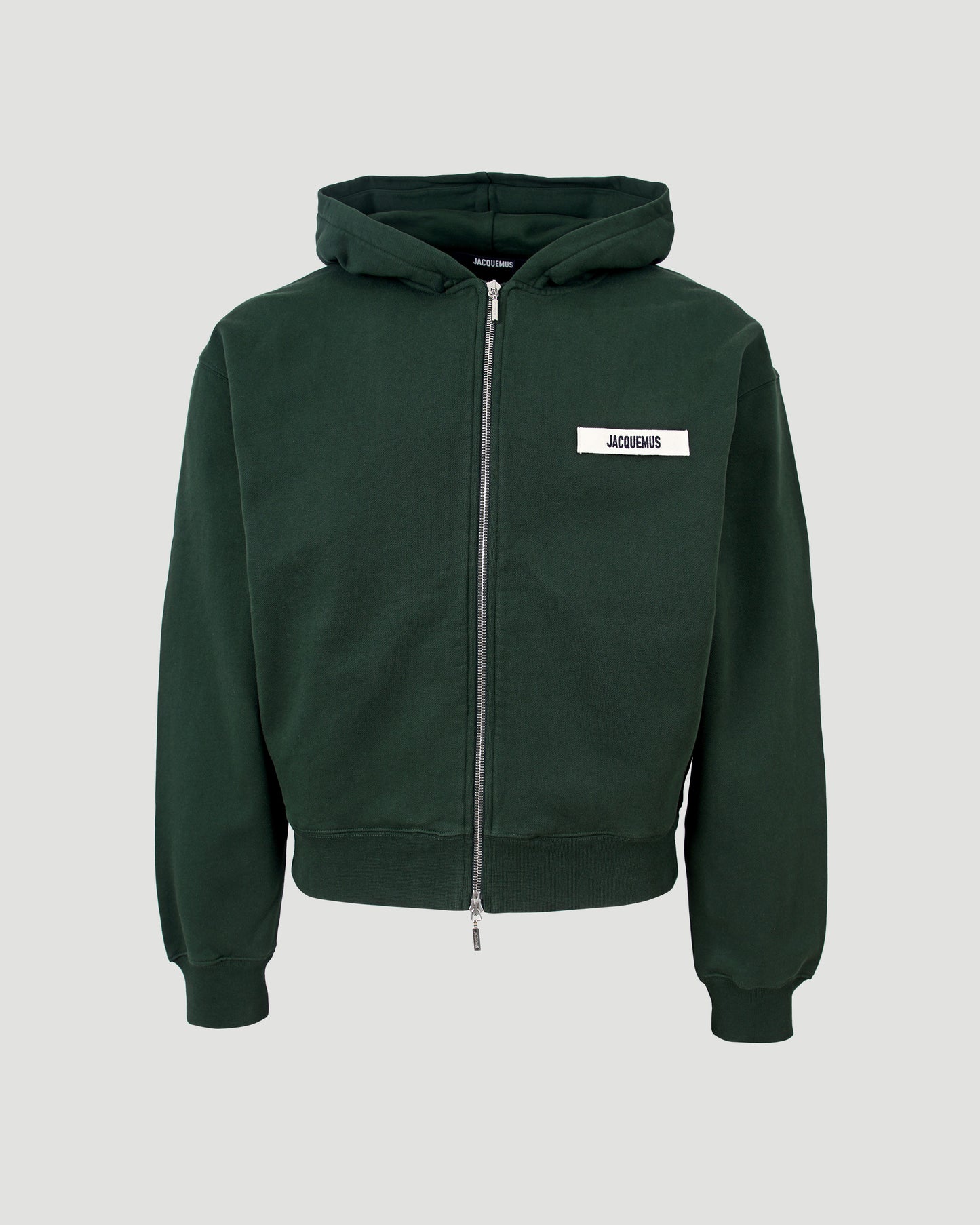 Grosgrain Logo Zip Hoodie in Dark Green