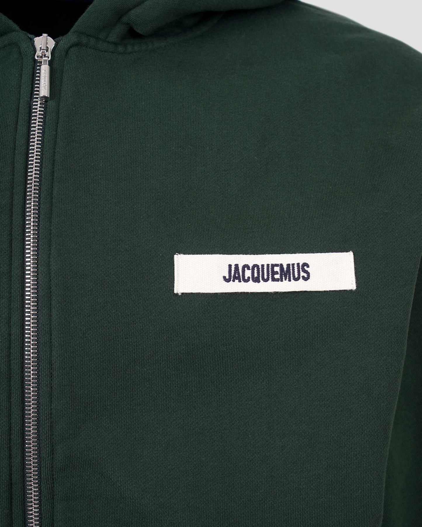Grosgrain Logo Zip Hoodie in Dark Green