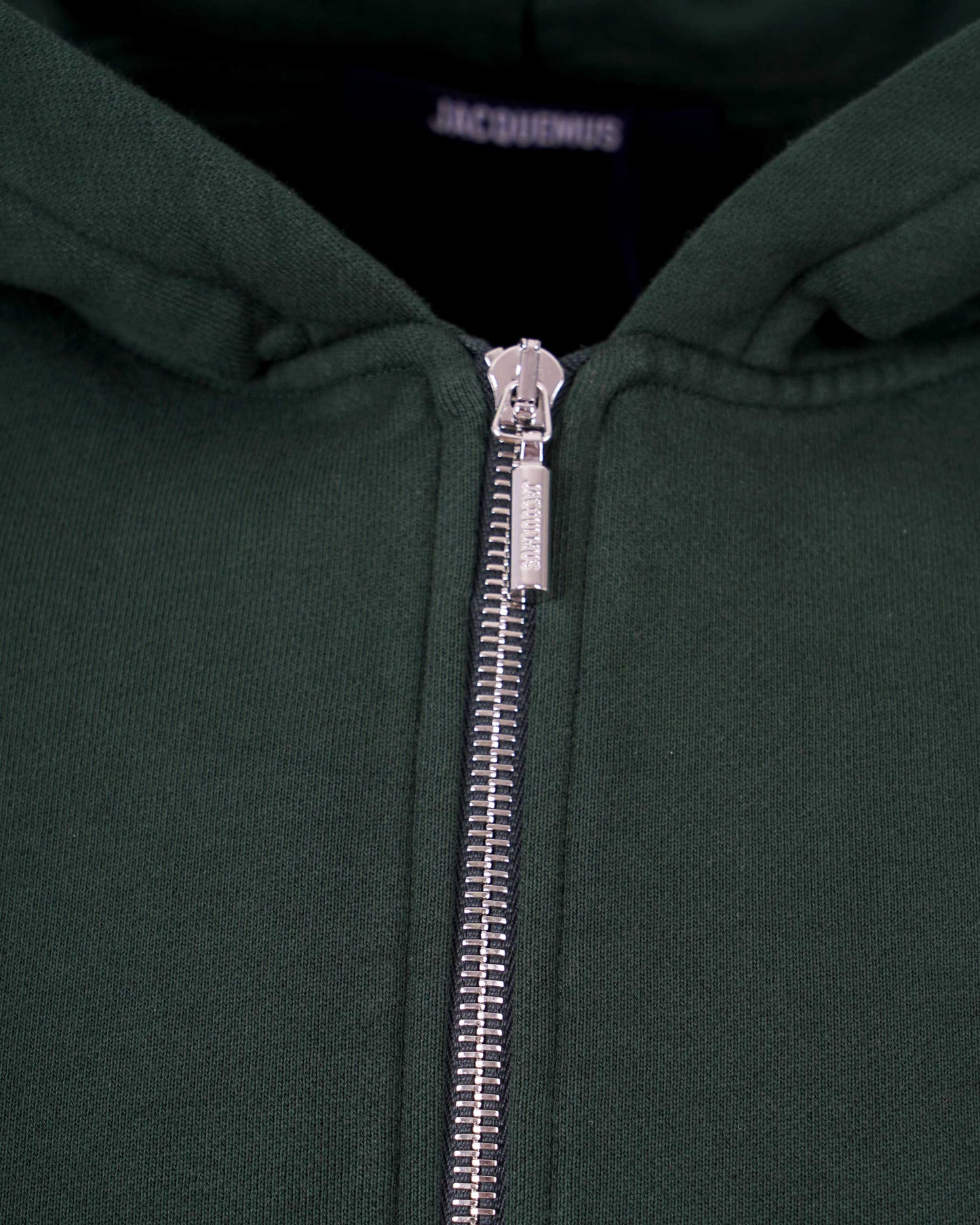 Grosgrain Logo Zip Hoodie in Dark Green
