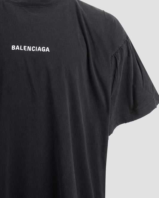 Balenciaga Back Double T-Shirt in Washed Black