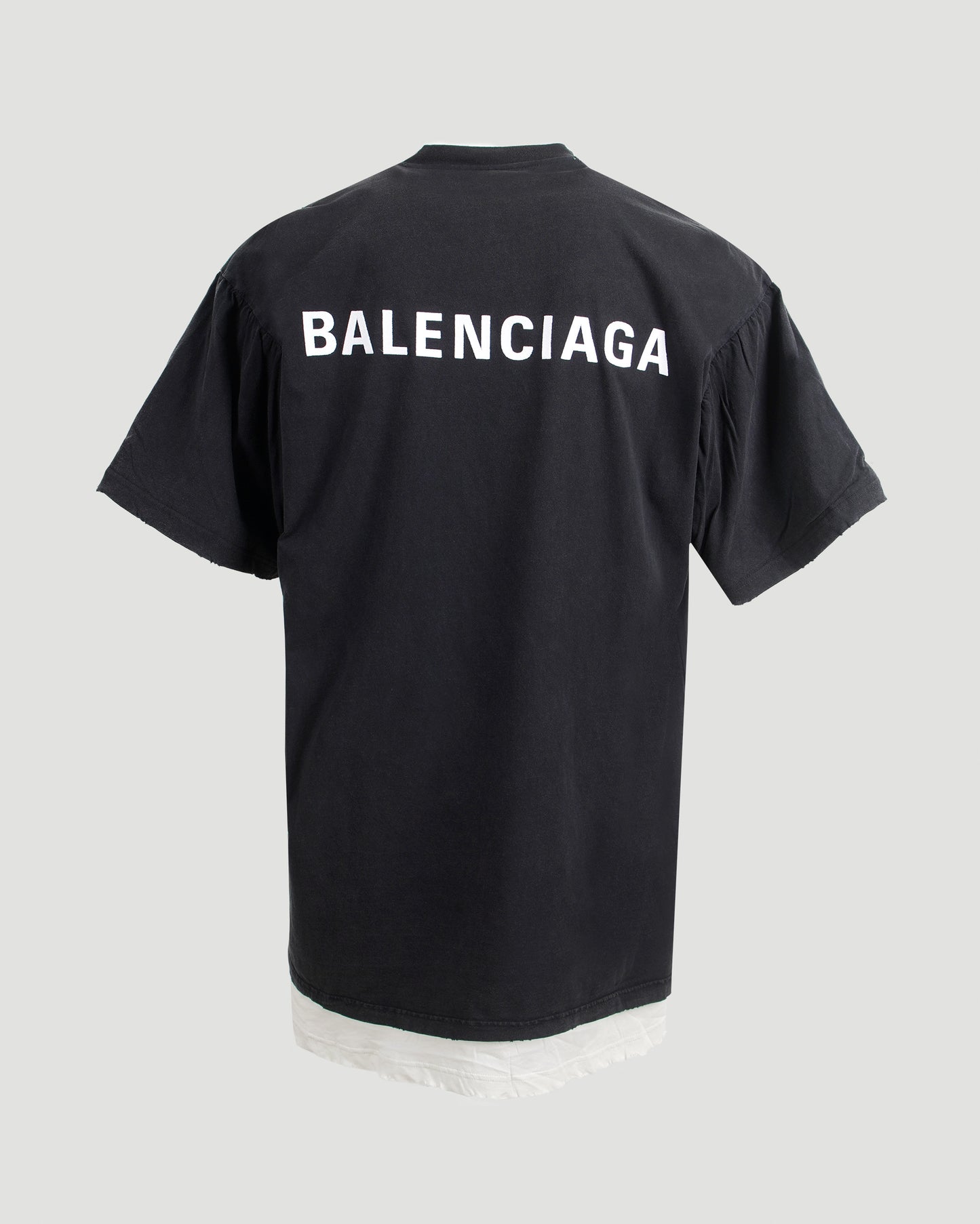 Balenciaga Back Double T-Shirt in Washed Black