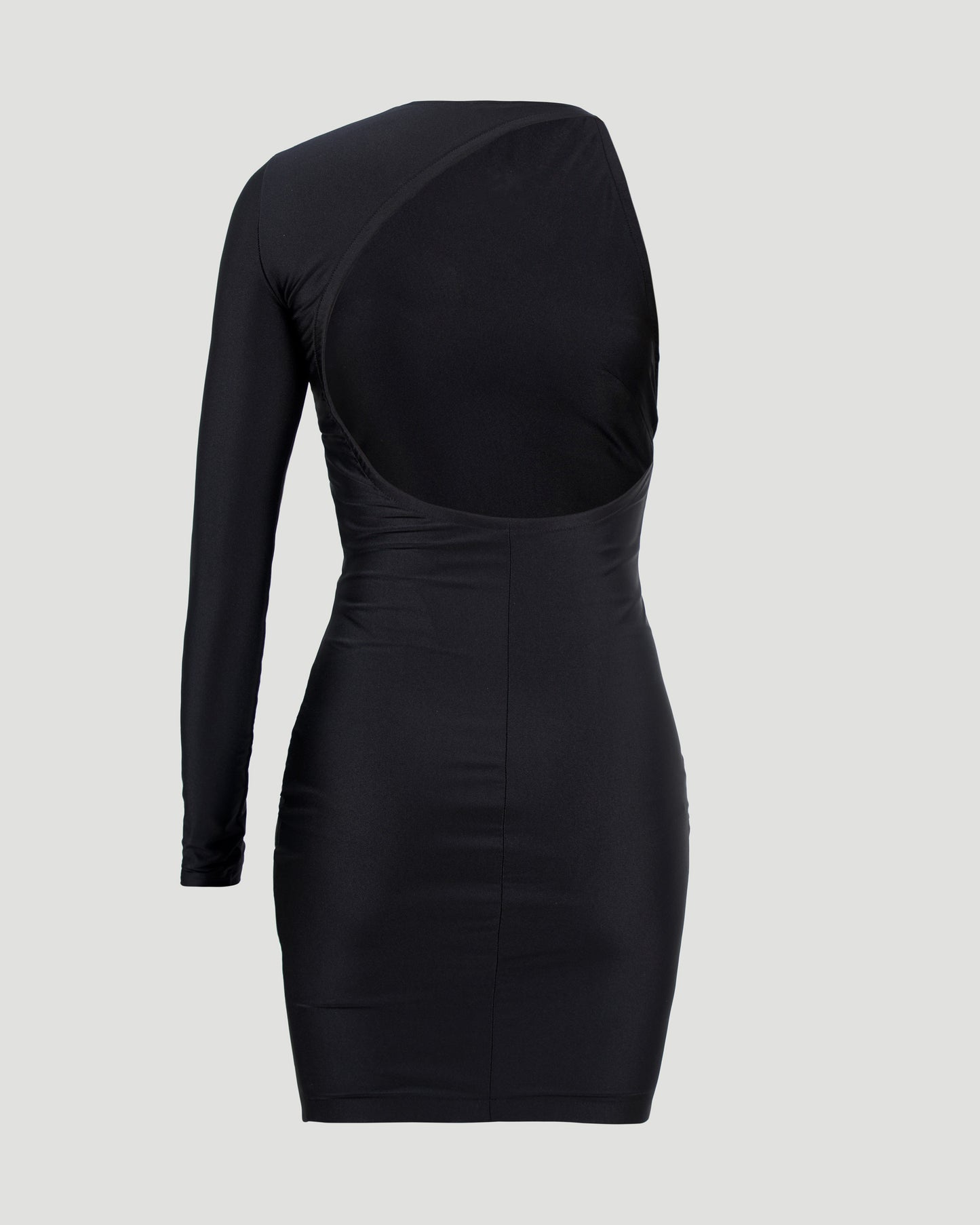 CUT-OUT ONE SHOULDER DRESS IN BLACK