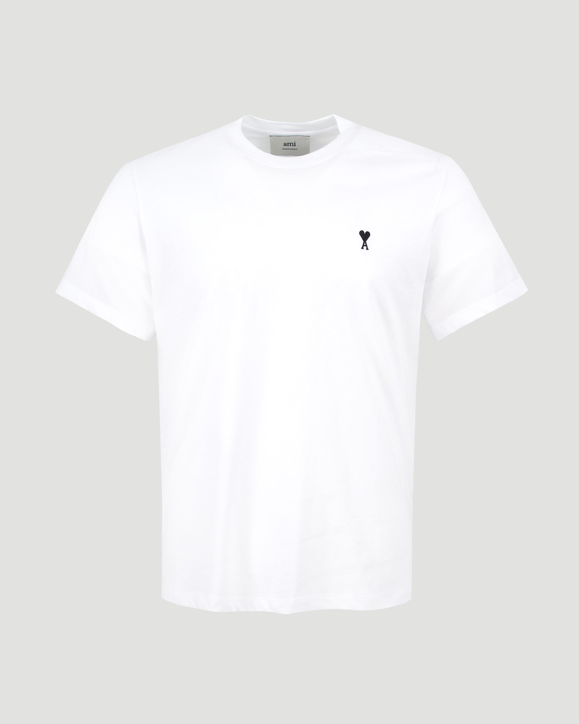 Ami Paris Ami de Coeur T-Shirt in White — front view