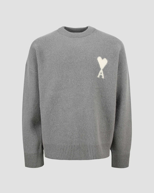 Alpaca Ami De Coeur Crewneck Sweater in Grey