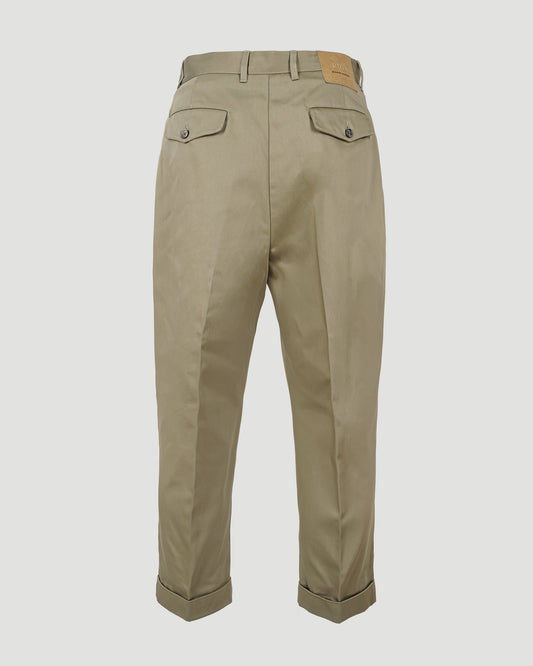 Cotton Carrot Oversized Trousers in Laurel