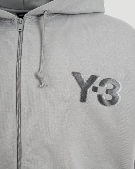 Logo Zip Hoodie in Grey