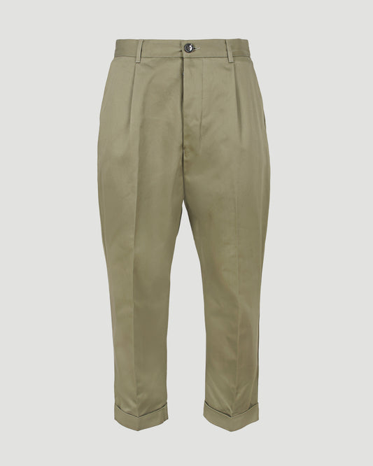 Cotton Carrot Oversized Trousers in Laurel