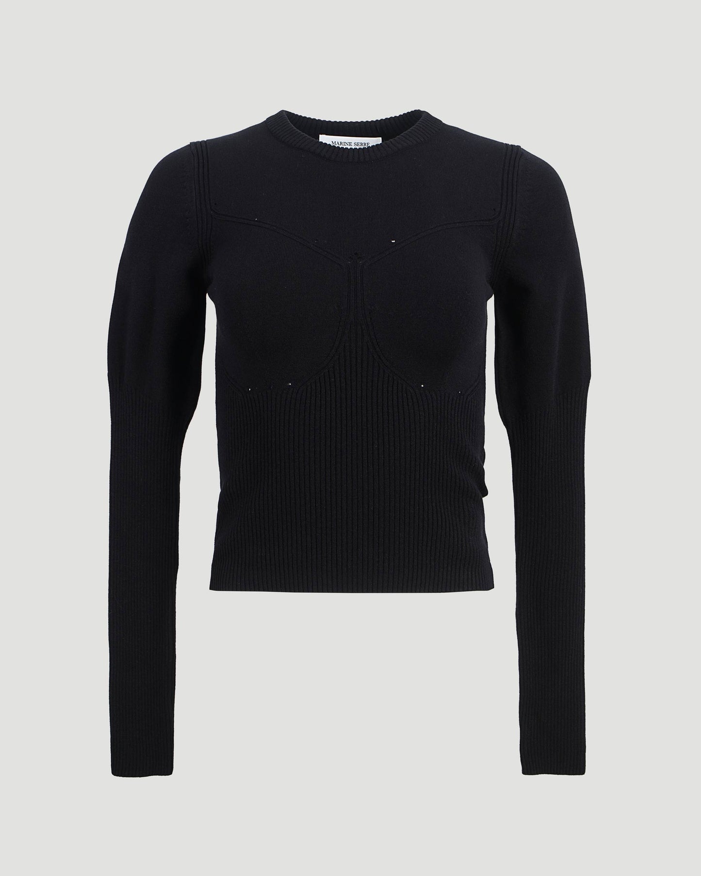 Ribbed-knit paneled sweater