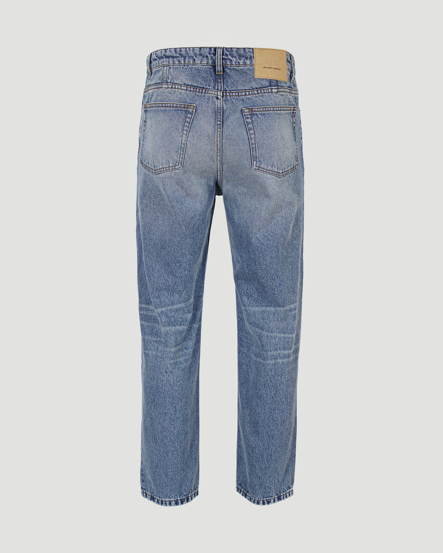 Blue Cotton Tapered Fit Jeans