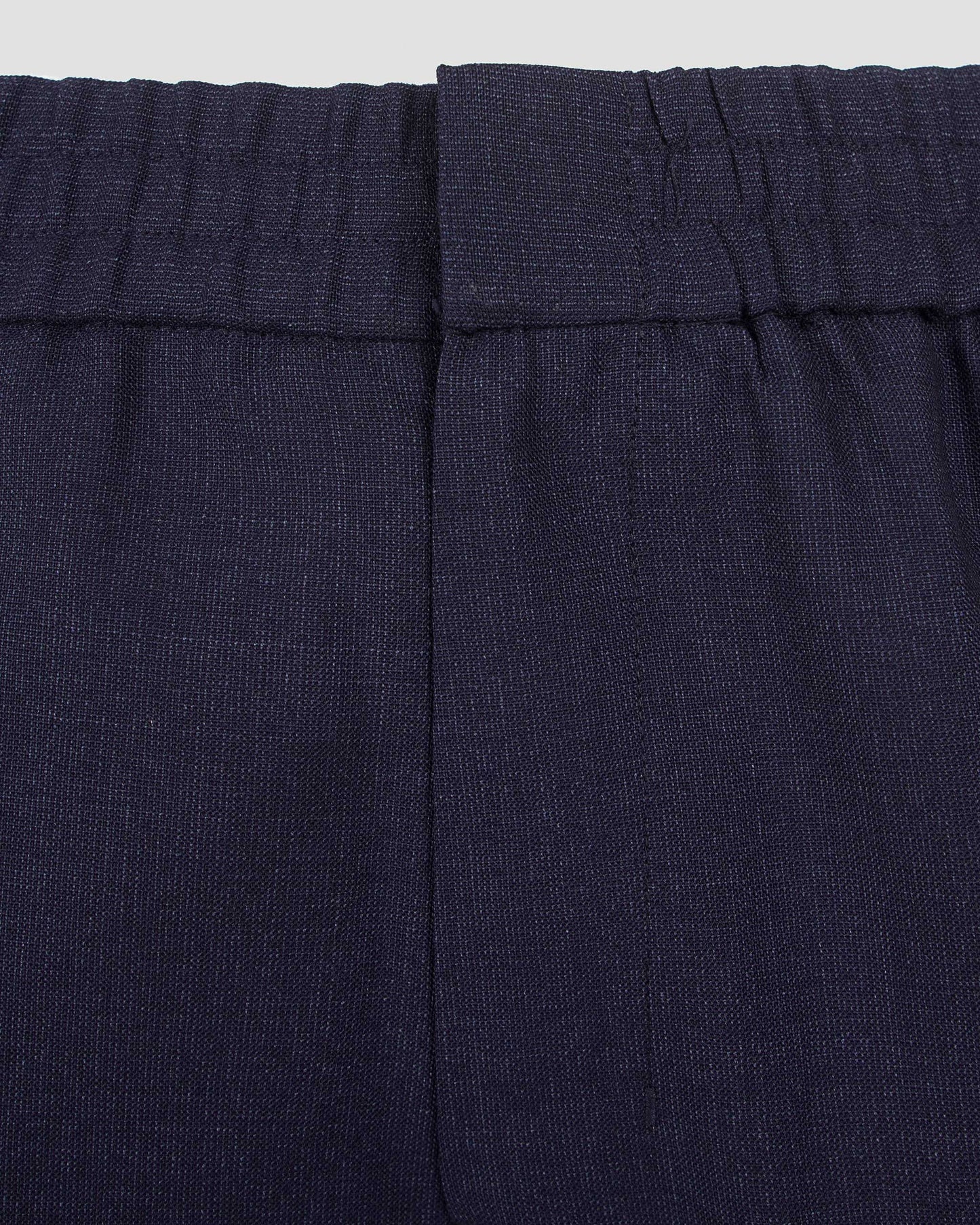 Wool Elasticated Waist Trousers in Navy Blue