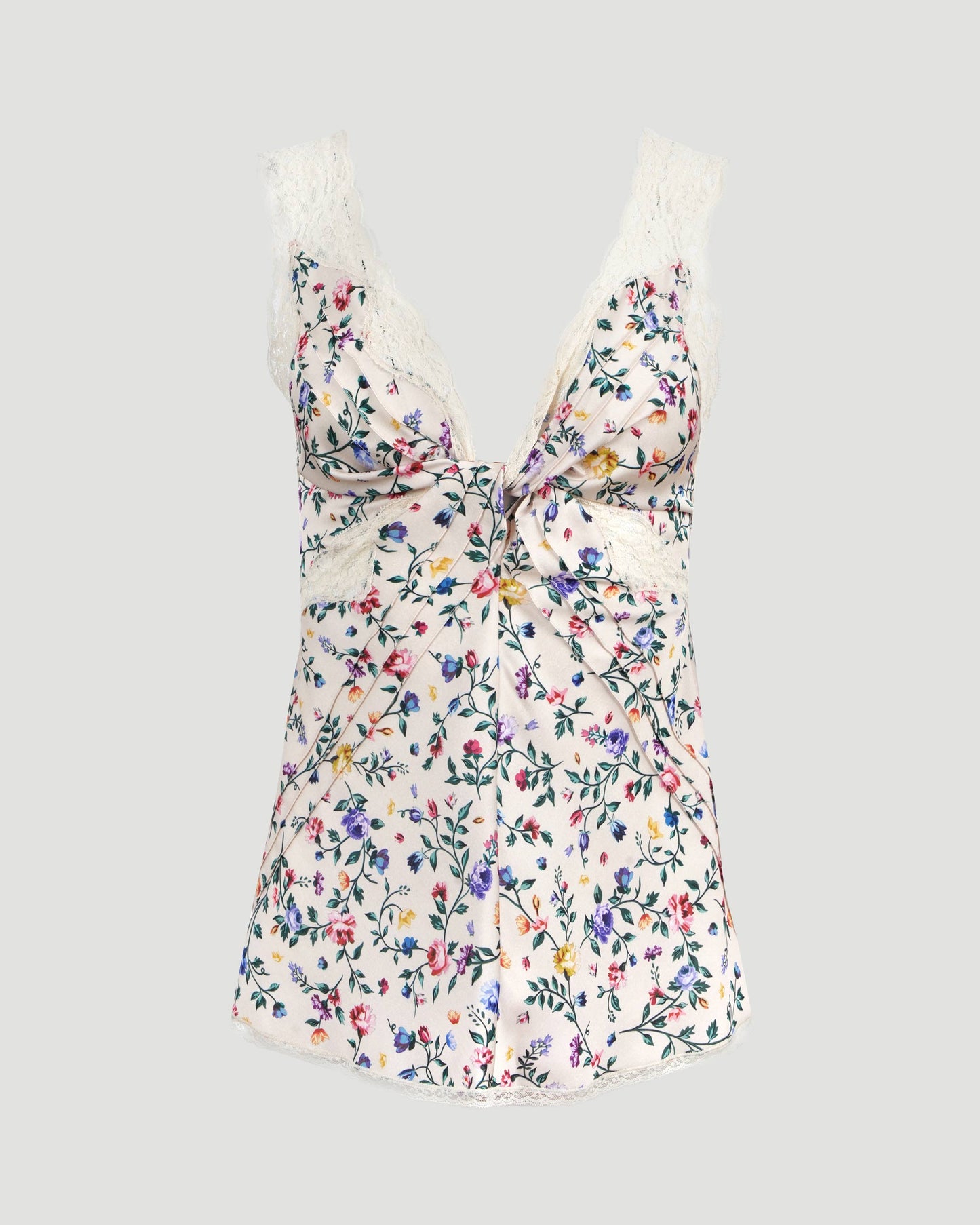 Flower print satin top