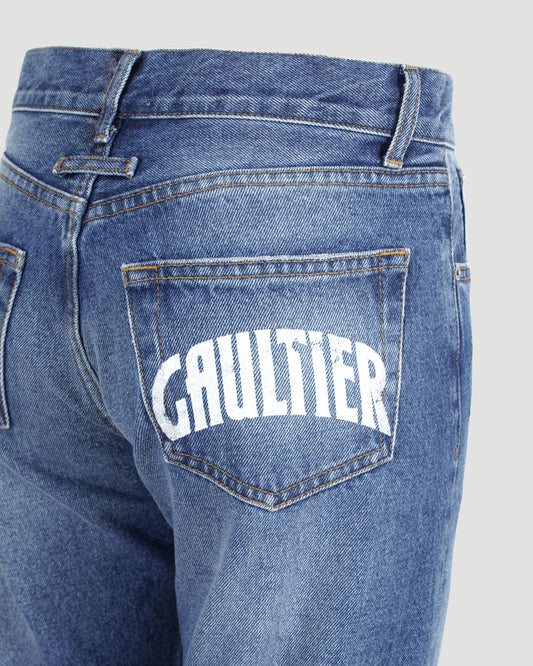 Screen Printed Logo Denim Pants