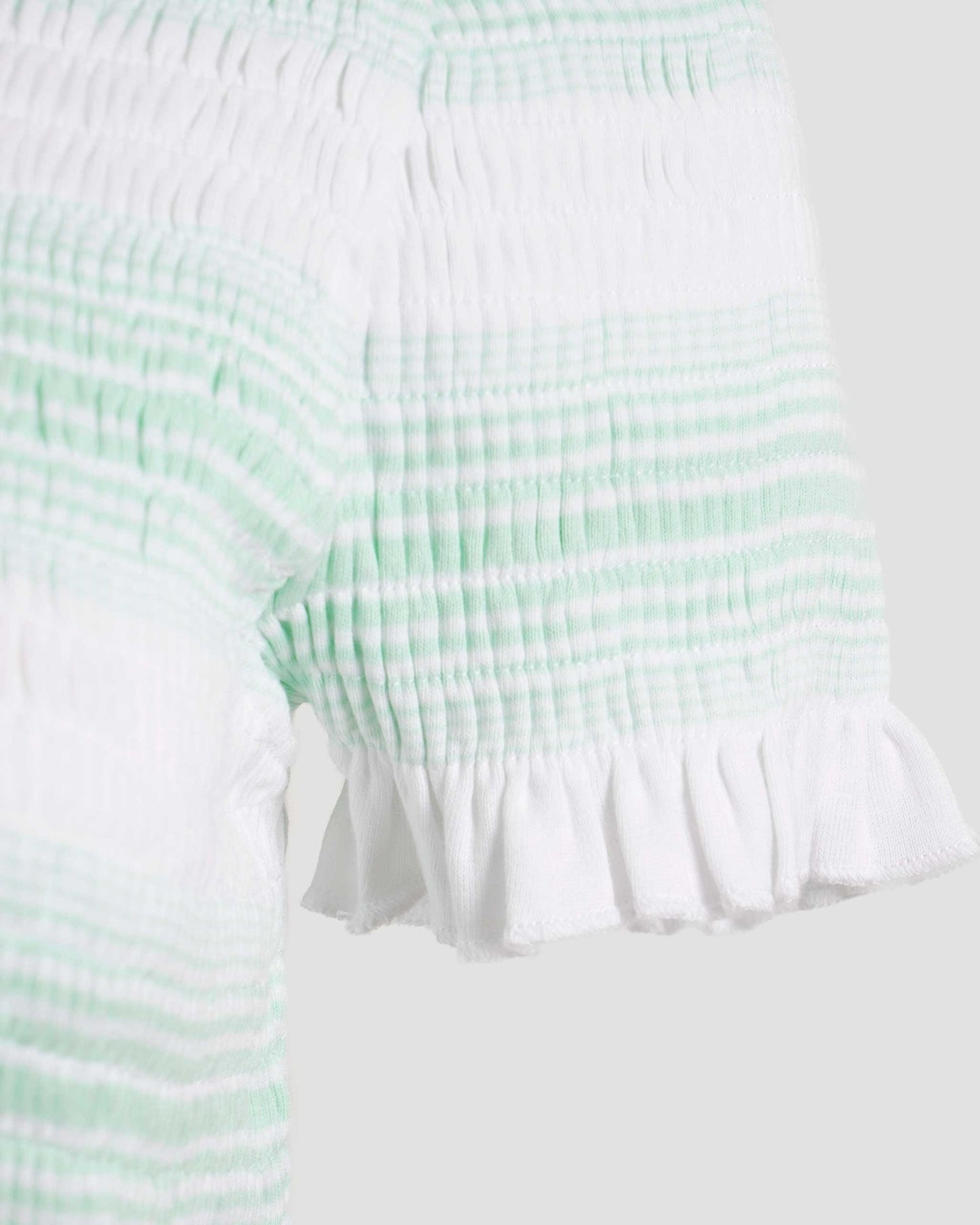 Stripe Shirred Polo Shirt