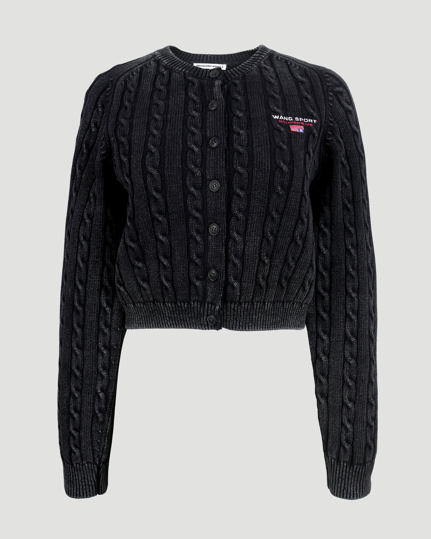 Organic Cotton Cable-Knit Cropped Cardigan