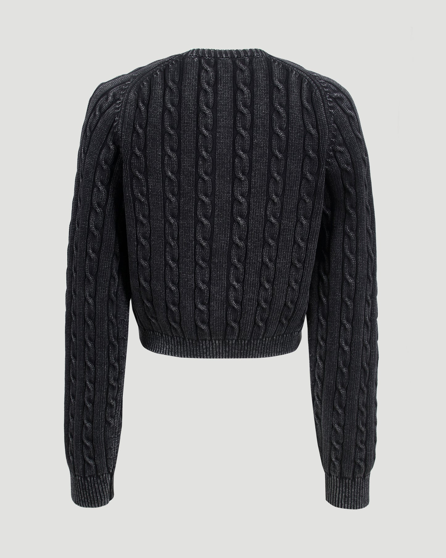 Organic Cotton Cable-Knit Cropped Cardigan
