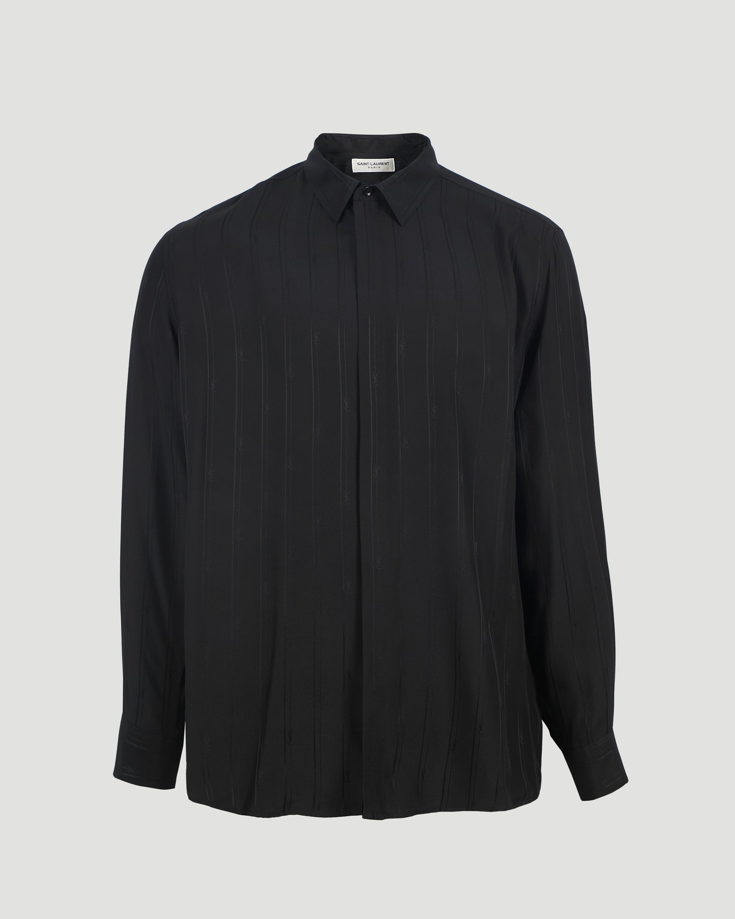 SHIRT IN MATTE AND SHINY CASSANDRE STRIPED SILK