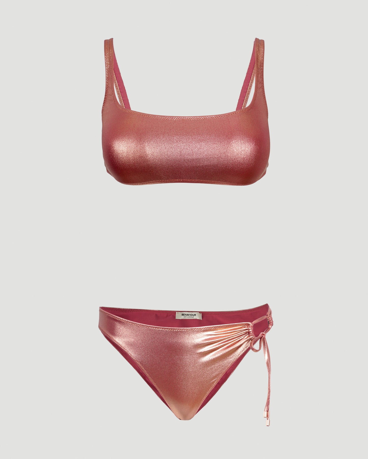 SHAUNI BANDEAU BIKINI TOP IN COPPER