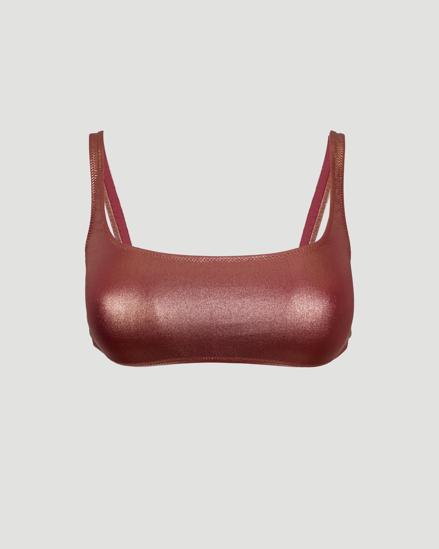 SHAUNI BANDEAU BIKINI TOP IN COPPER